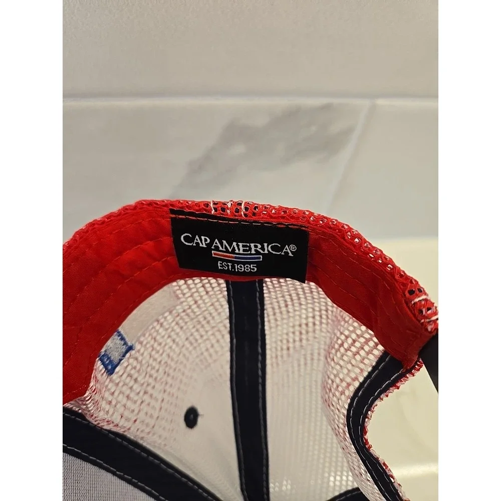 Big‎ Red Logo Embroidered Mesh Cap Navy Red Snapback Hat